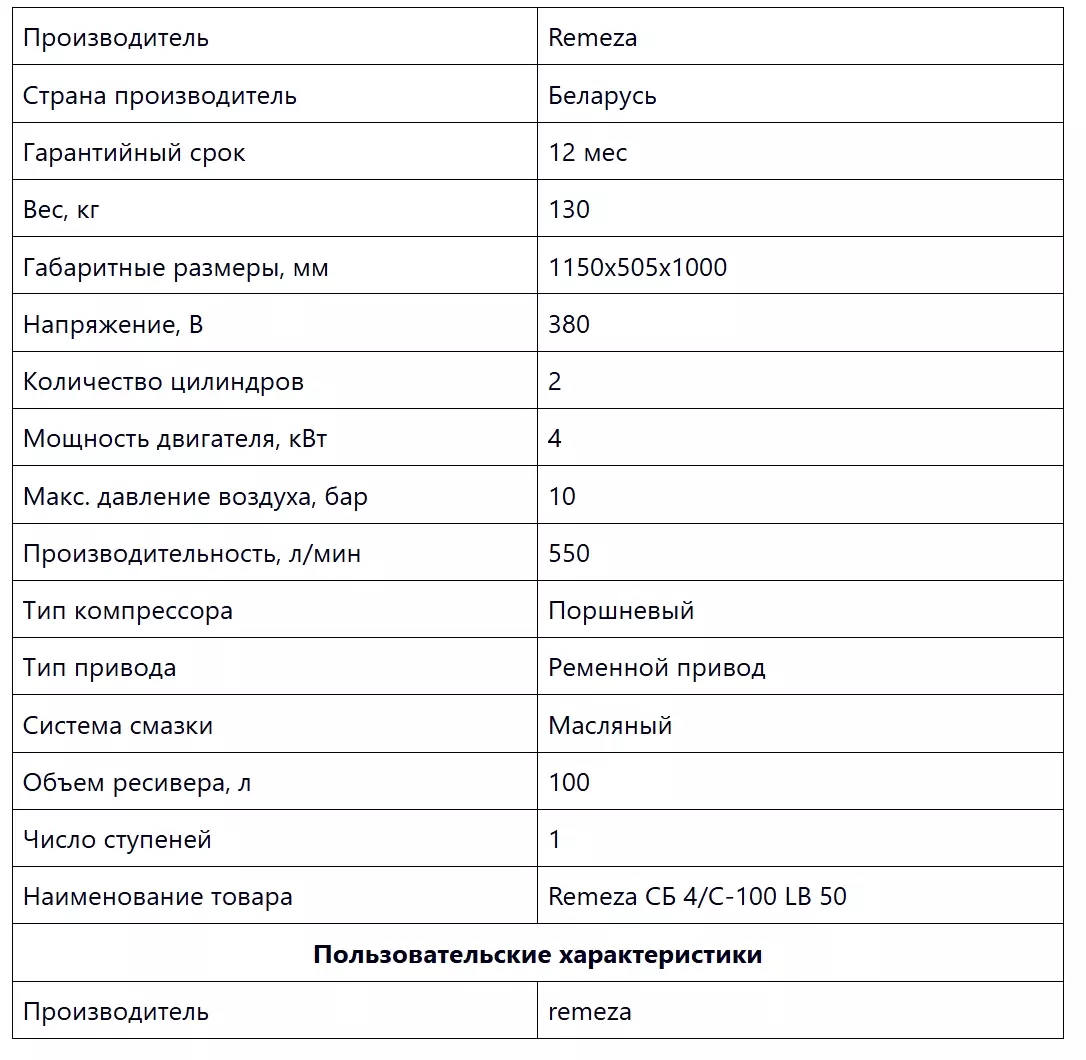 Ремеза СБ 4/С-100 LВ 50, Компрессоры