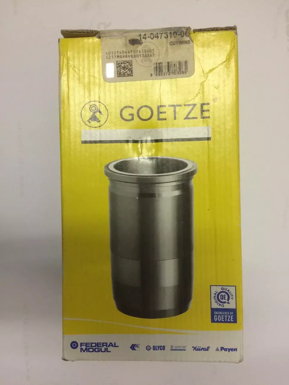 Гильза 14-047310-00, GOETZE, CUMMINS, FATIH 4BT/6BT, 102MM STD Код: 14-047310-00