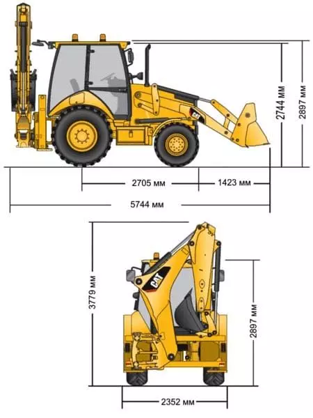 Caterpillar 428E, Экскаваторы-погрузчики