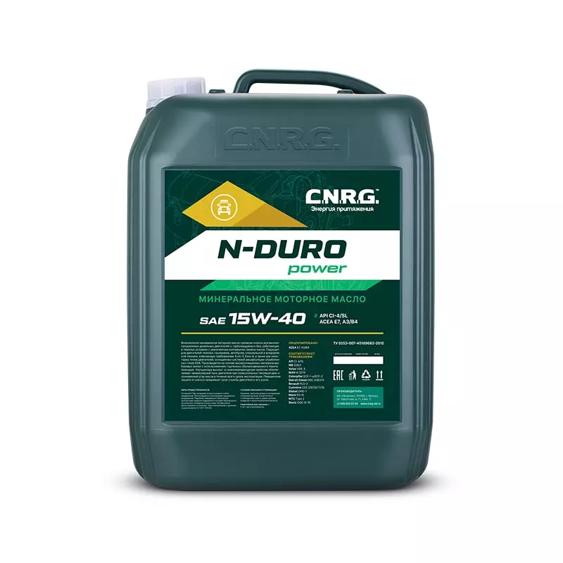 МАСЛО МОТОРНОЕ CNRG N-DURO POWER 15W-40 CI-4/SL (КАН. 20 Л)
