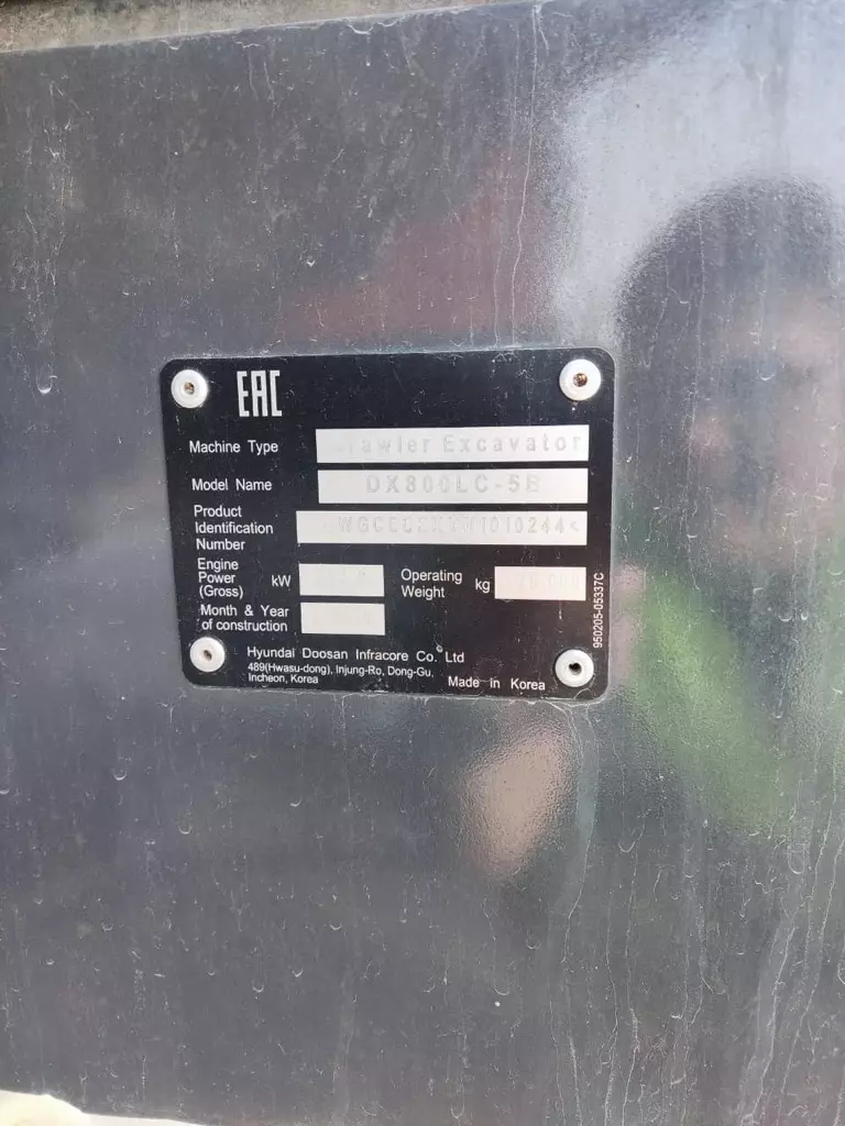 DOOSAN DX800LC-5B, Гусеничные экскаваторы