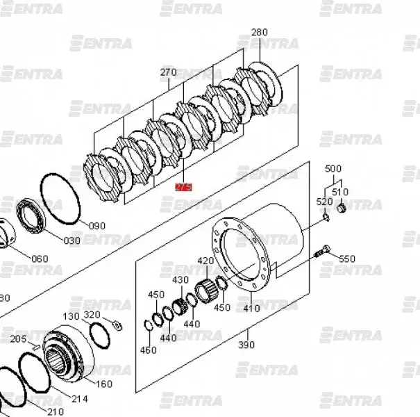 ZGAQ-02220 диск фрикционный Hyundai R170W-9 / R180W-9S / R210W-9 / R210W-9MH Код: ZGAQ02220