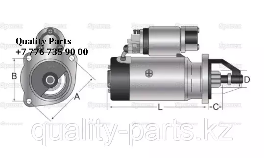 Volvo BL60B, Volvo BL61Plus, стартер.