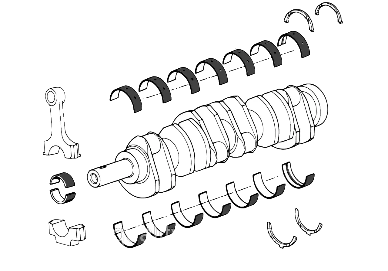 Коленвал на экскаватор-погрузчик Caterpillar 428 (C, D, E, F), 432 (C, D, E, F) Кат Cat