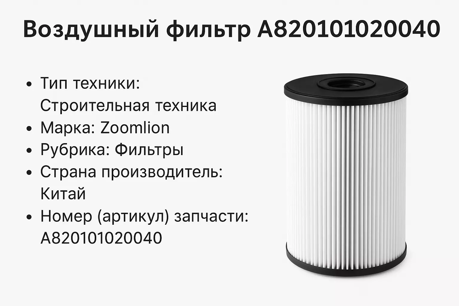 Воздушный фильтр A820101020040