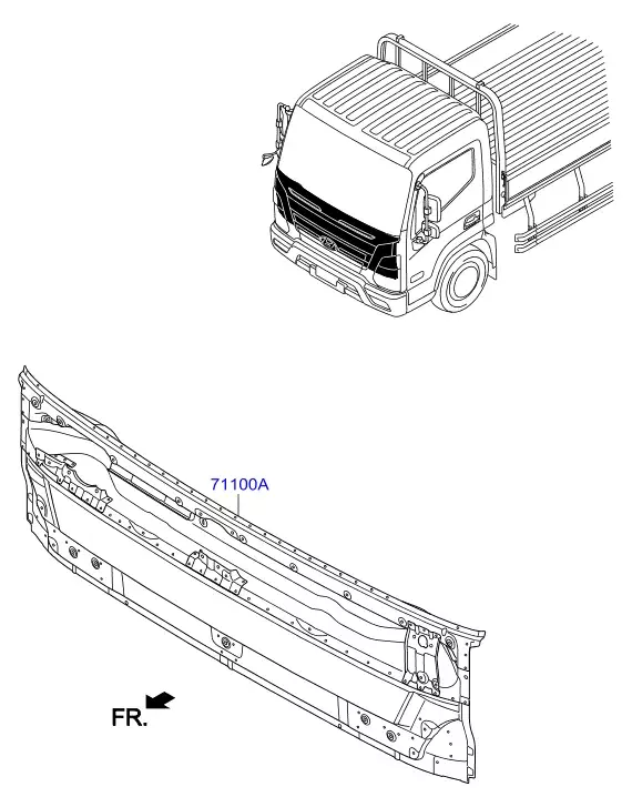 Капот для Hyundai Mighty EX6-9 71100‑5M000