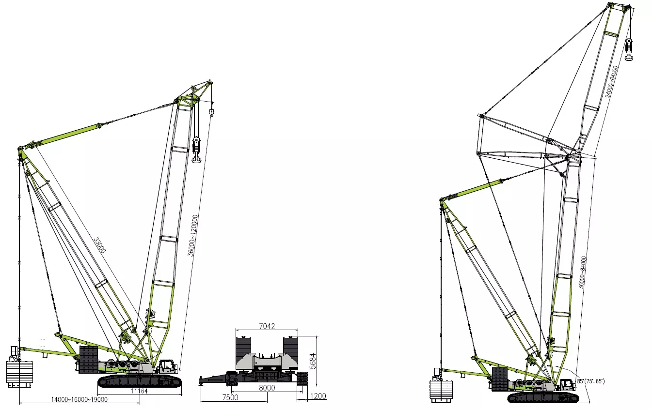Zoomlion ZCC7200, Гусеничные краны
