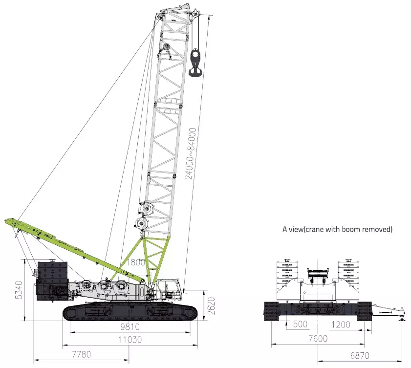 Zoomlion ZCC5800, Гусеничные краны