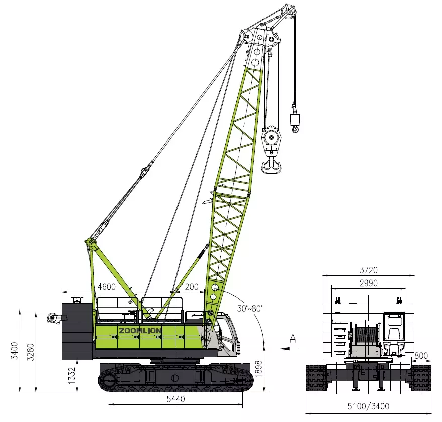 Zoomlion ZCC1000V, Гусеничные краны
