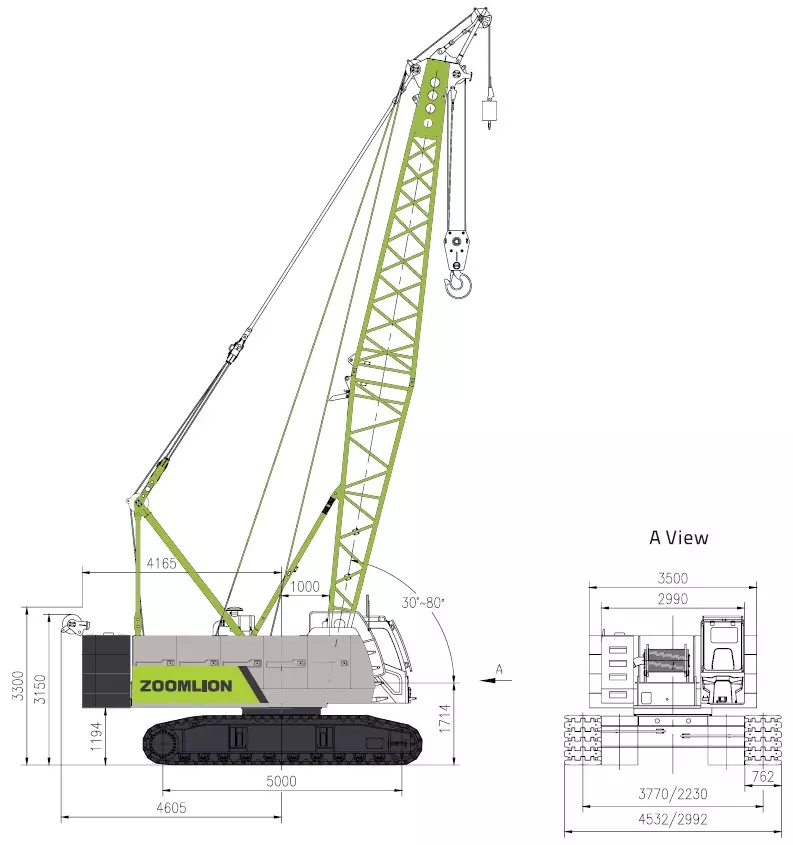 Zoomlion ZCC600V, Гусеничные краны