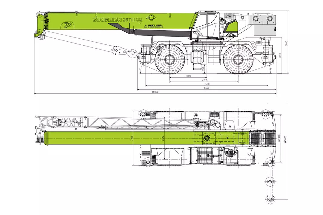 Zoomlion ZRT1100, Краны
