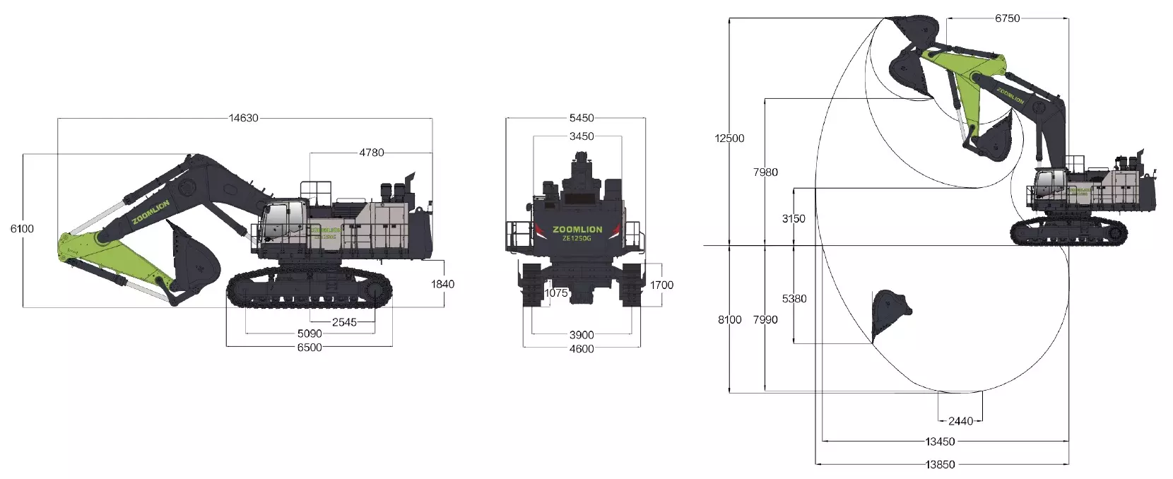 Zoomlion ZE1250G, Башенные краны