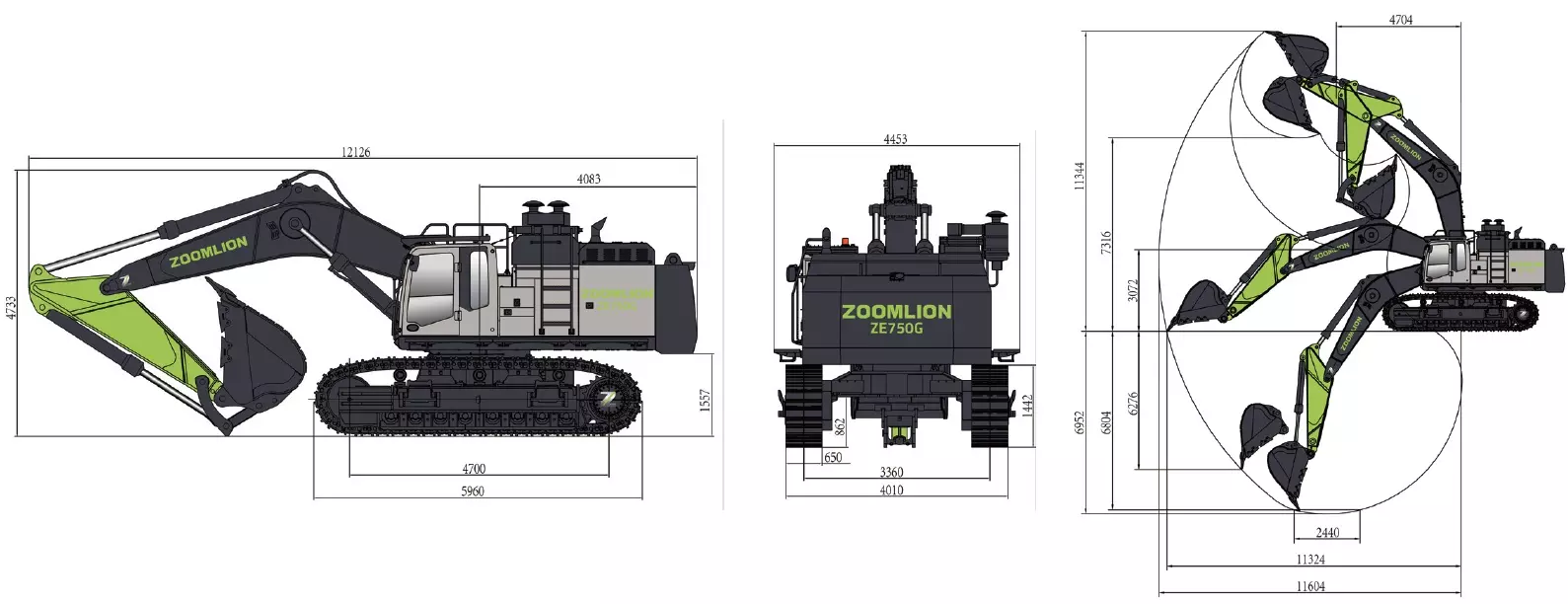Zoomlion ZE750G, Карьерные экскаваторы